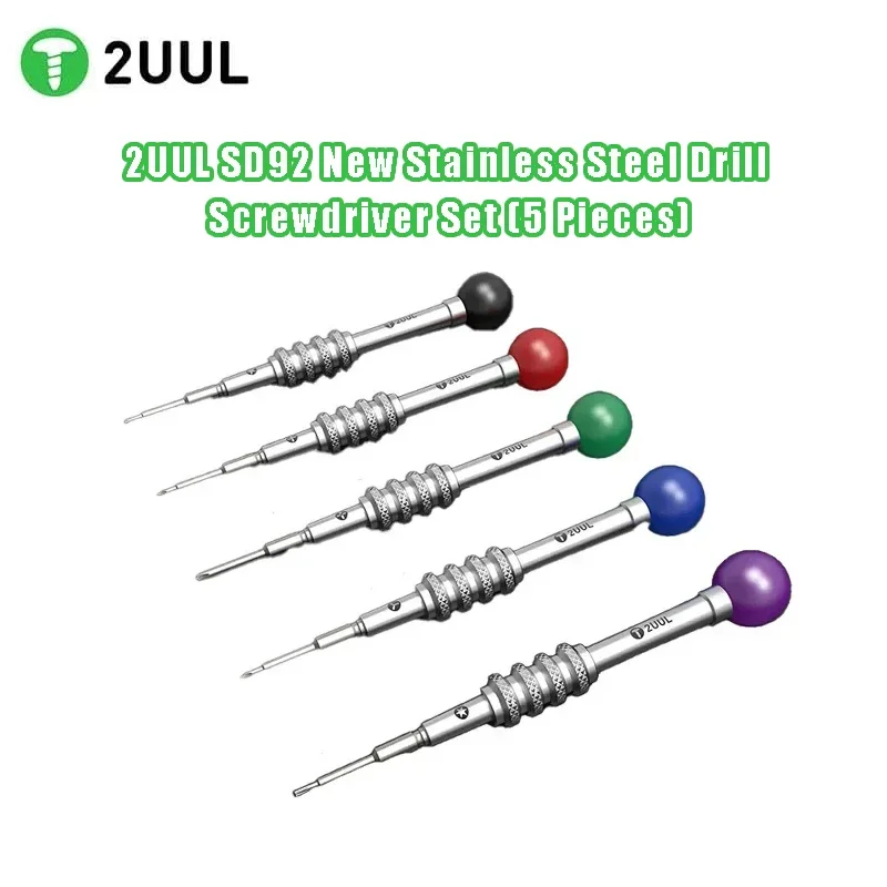 2UUL SD92 New Version 5Pcs High Precision Screwdriver Set For Phone Android Mobile Phone Disassembly Repair Hand Tools