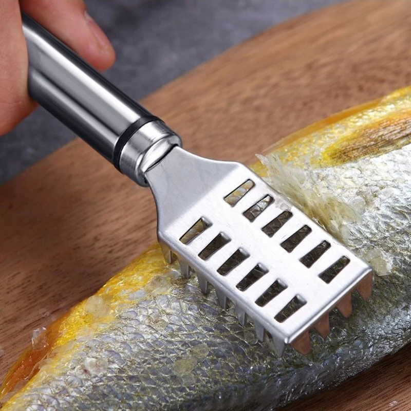 Stainless Fish Scales Scraping Graters Fast Remove Fish Cleaning Peeler Scraper Skin Remover Tool Kitchen Accessory