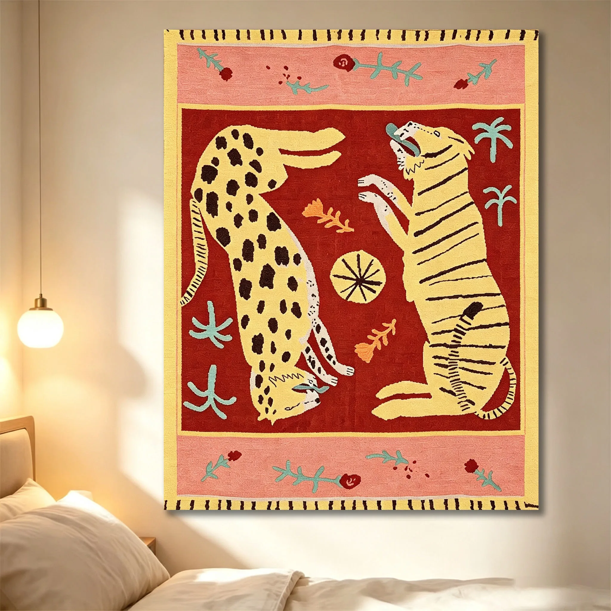 Leopard-print Tiger Tapestry Bohemian Style Tapestry Suitable For Bedroom Dormitory And Party Aesthetic Wall Hanging Decor Gift