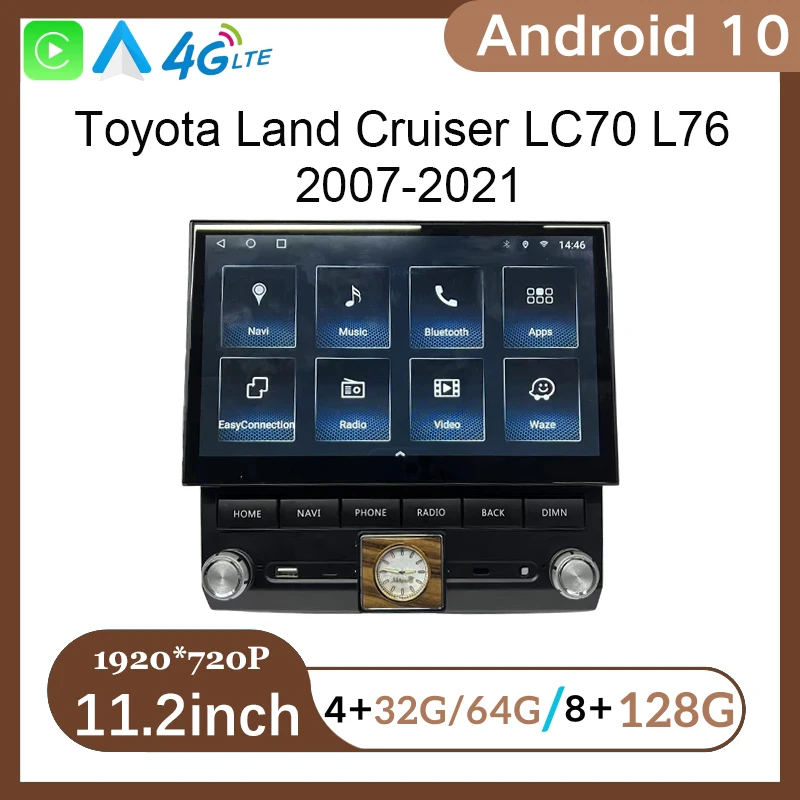 

Android 10 System GPS Navigation Car 13.3inch Large LCD Screen For Toyota Land Cruiser LC70 L76 2007-2021 Android Auto＆Carplay