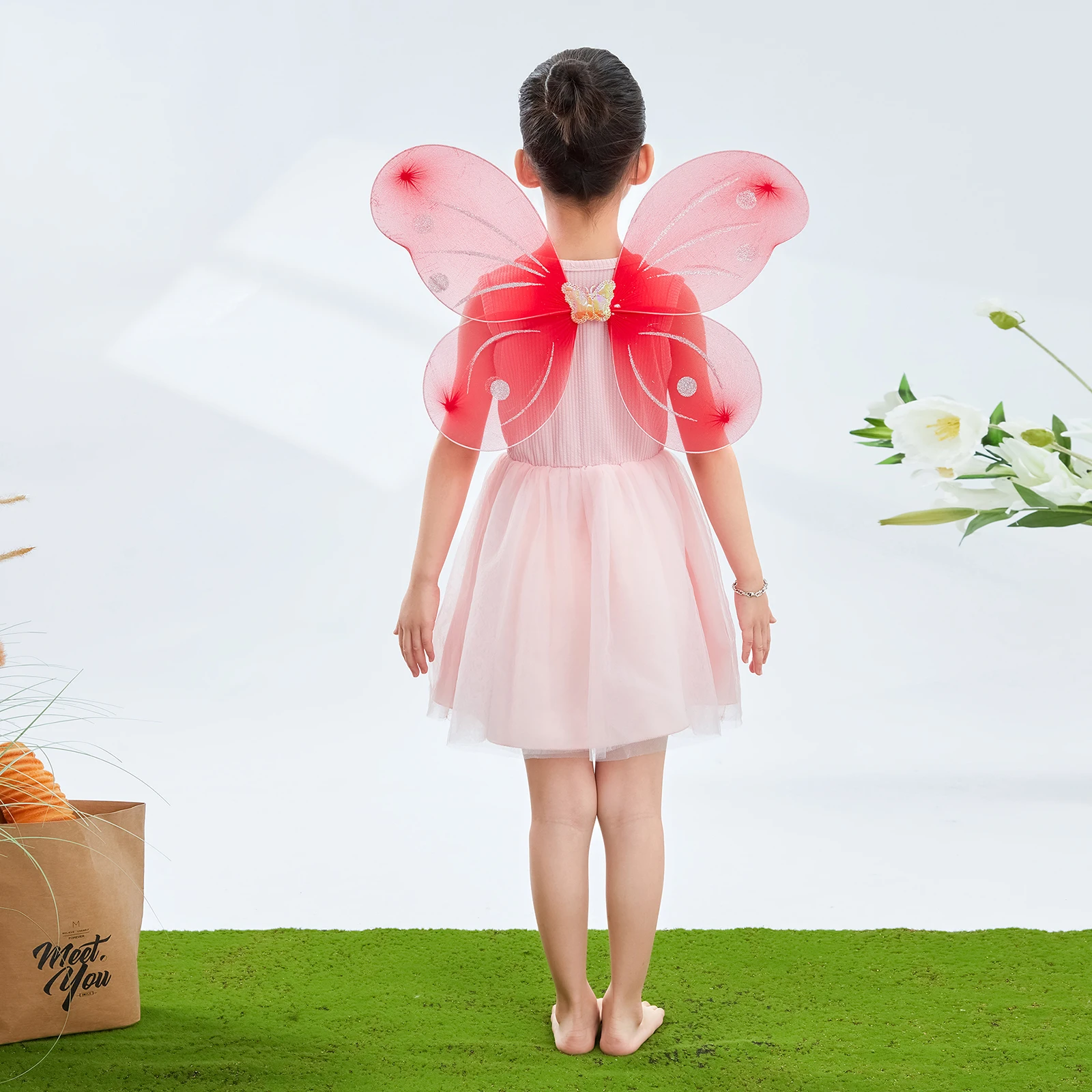 Elegant Girl Butterfly Wing Lightweight Fairy Wing Costumes Props Accessories for Party Role-Playing