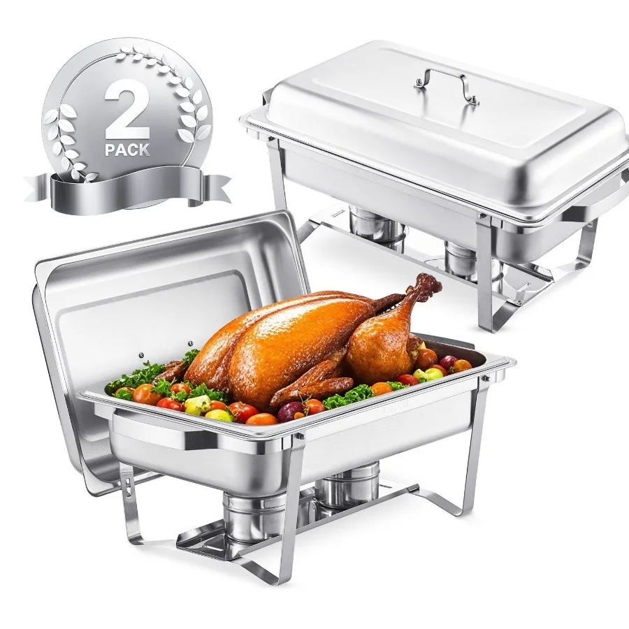 

8 Qt, 2 упаковки, прямоугольная жаровня, набор буфетов, полноразмерная кастрюля из нержавеющей стали