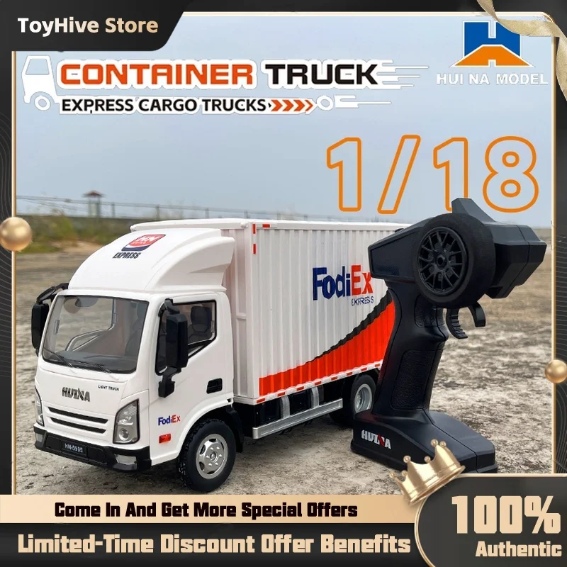 Huina 1:18 RC car 12CH Remote Controlled express delivery car loading transport car Small Cargo Truck Floating Van Small Truck