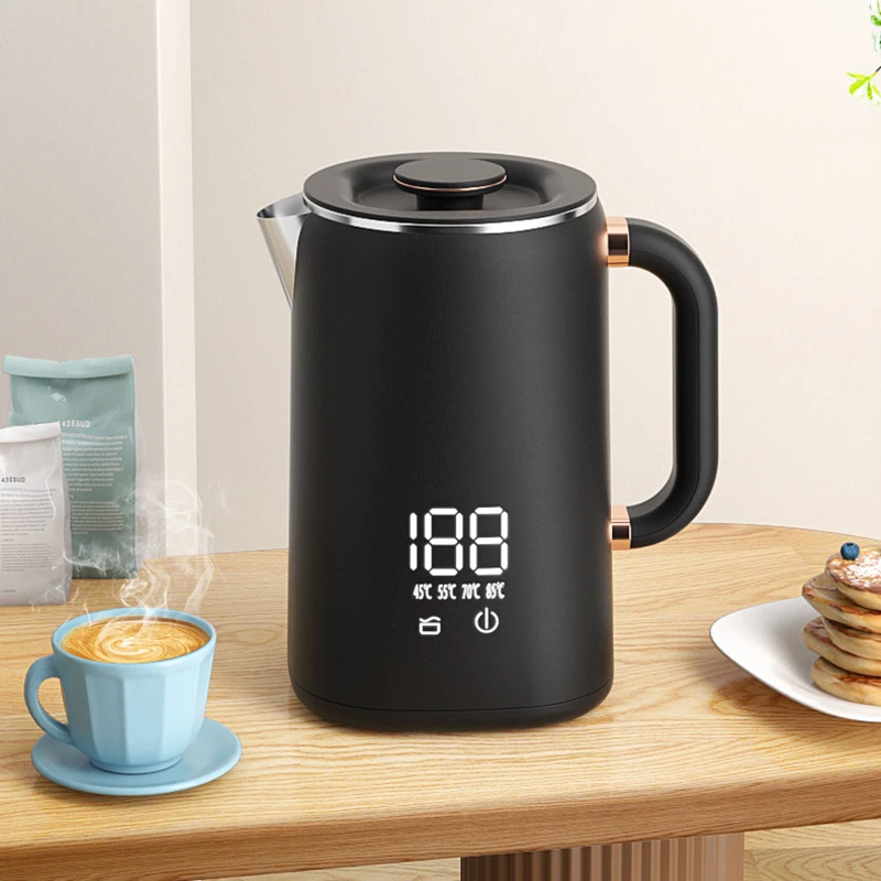 110V/220V Electric Kettle 1.7L Thermostatic Kettle Automatic Heat Preservation Teapot 304 Stainless Steel Liner Health Pot 1500W
