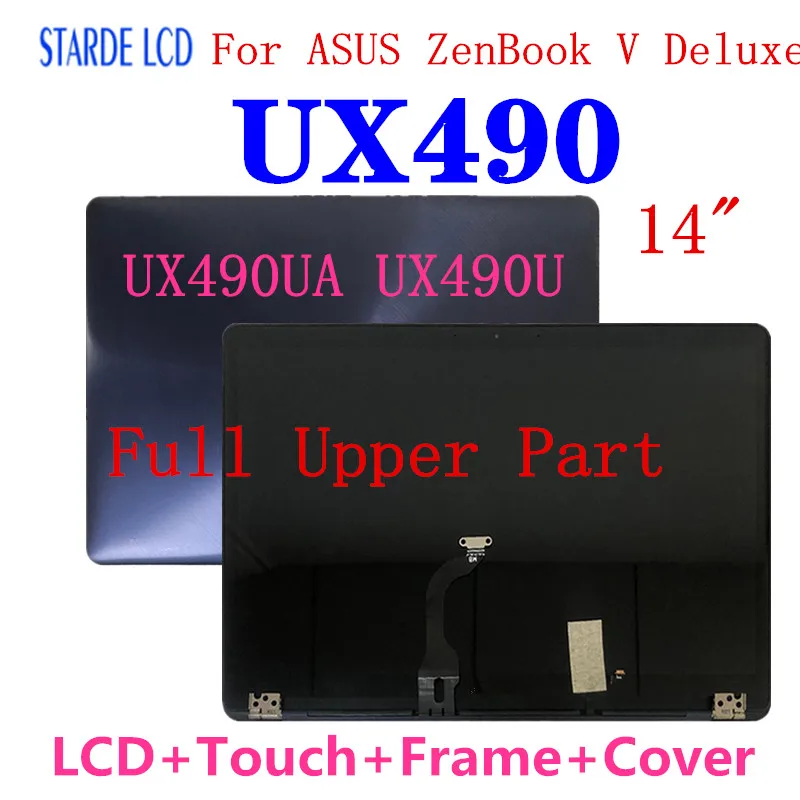 14.0 inch LCD For ASUS ZenBook 3 Deluxe UX490 UX490U UX490UA  Display Assembly with Cover UX490 Upper Part Replacement Matrix