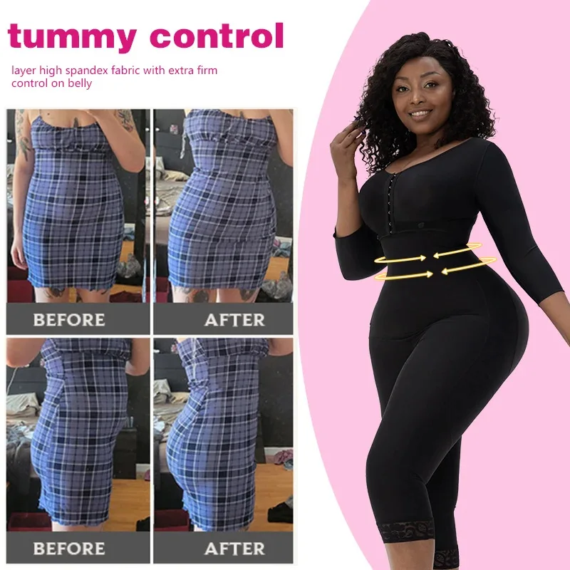 

New Liposuction Special Body Sculpting Onesie Medium Sleeve Postpartum Abdominal Waist Hip Support Chest Bundle Arm Bundle set