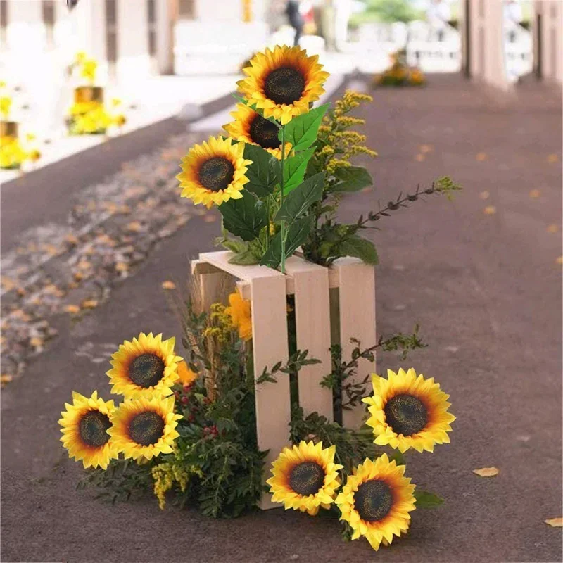 1/3/5pc girasole fiori artificiali Bouquet realistico giardino esterno decorazione autunnale casa composizione floreale decorazioni per matrimoni