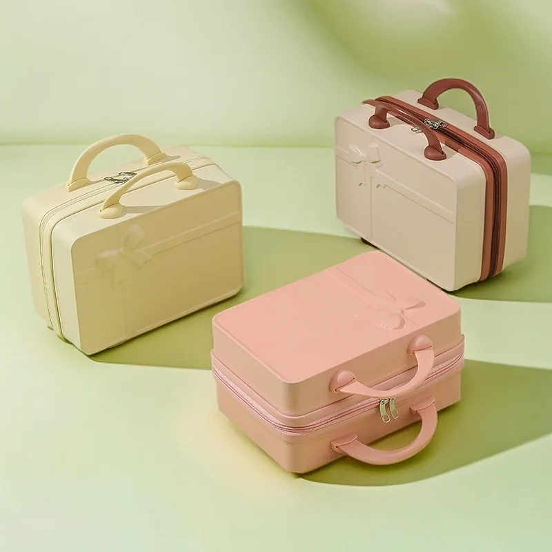 14 Inch Macaron Handheld Mini Suitcase Cosmetic Box Password Boardable Travel Gift Storage Case