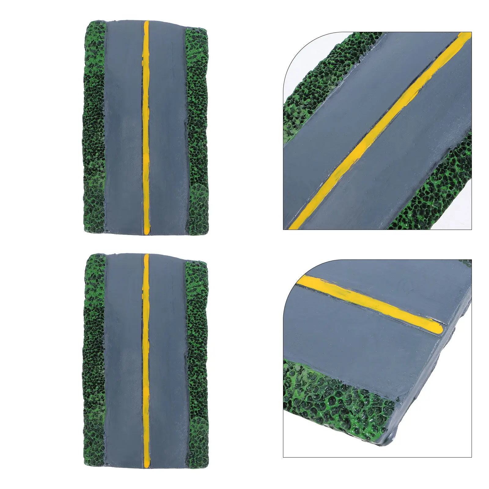 5Pcs Miniature Highway Roadway Scenery Resin Landscape for Train Train Layout Diorama Garden Architectural Scene Decorations