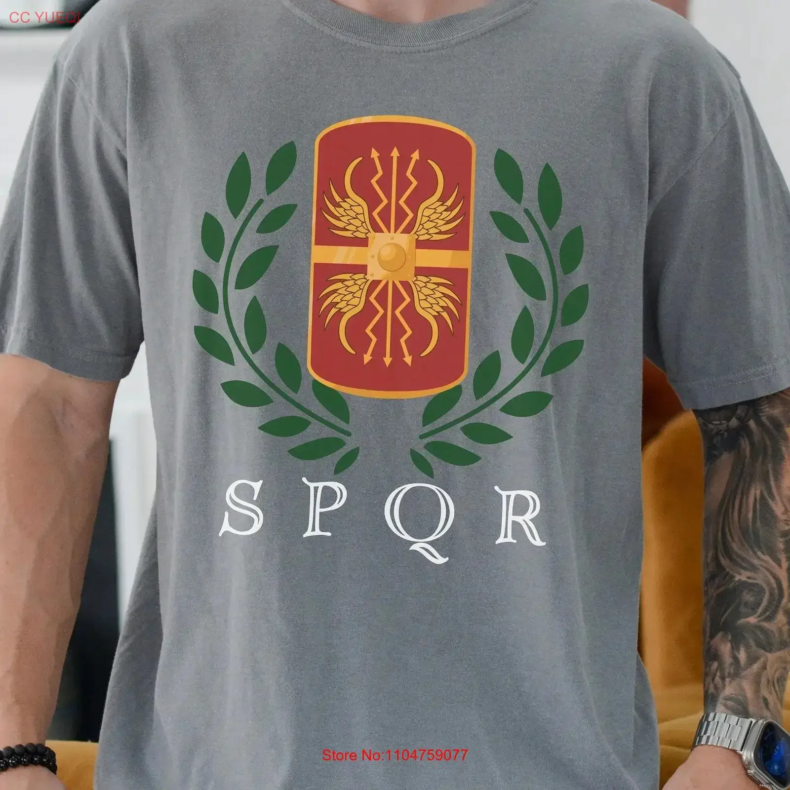 T-shirt SPQR Romaine Antiquité pour Homme - Empire Romain, Histoire, Colisée, Remus, Romulus - Style Vintage Délavé Respirant