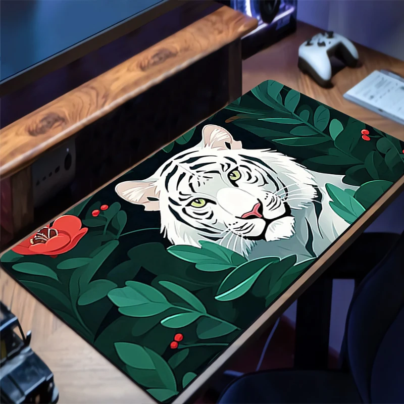 

Mouse Pads Desk Mat Protector Gaming Mousepad Tiger Office Table Decor Keyboard Long Personality-Filled Pad Computer Gamer Mats