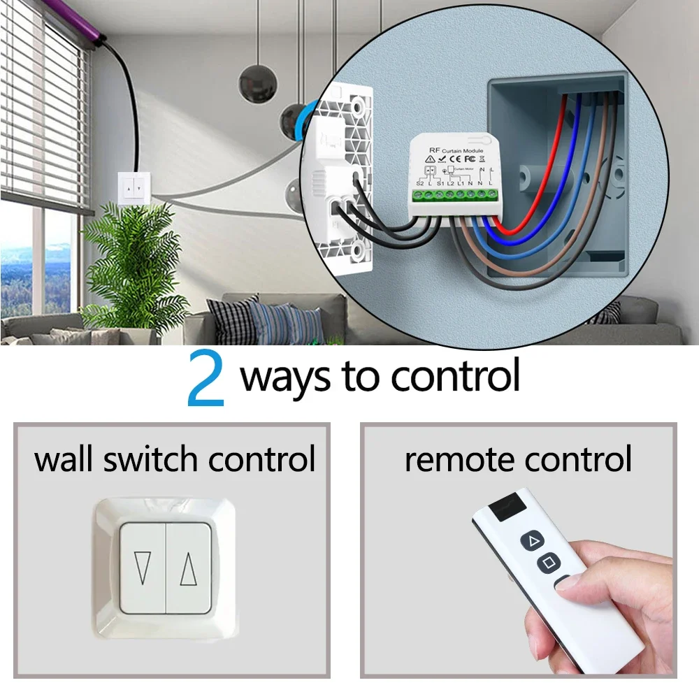 RF 433MHz Rollläden Vorhangsc halter Modul Fernbedienung 110V 220V 240V Smart Home für Rollladen Elektro-Blind motor