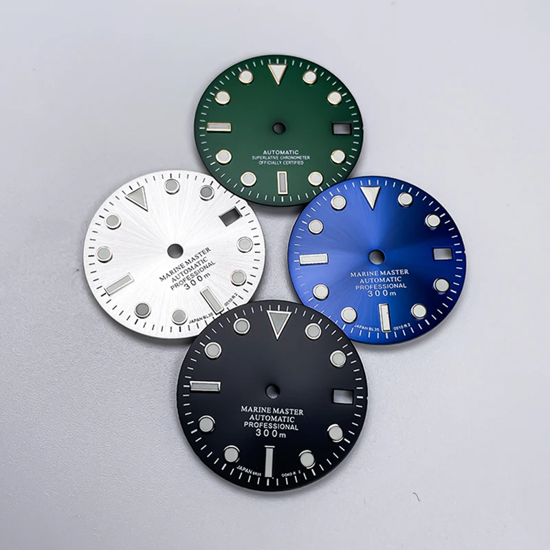 Luminous Watch Hands 7.8*12*12.5mm & 28.5mm Date Window Dial Fit NH35 Movement Case - Watch Modification Replacement Parts