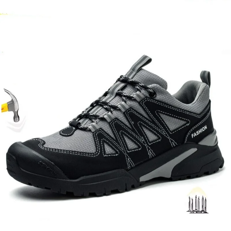 

High-end Work Sneakers Steel Toe Shoes Men Safety Shoes Puncture-Proof Work Shoes Boots Fashion Indestructible Footwear Security