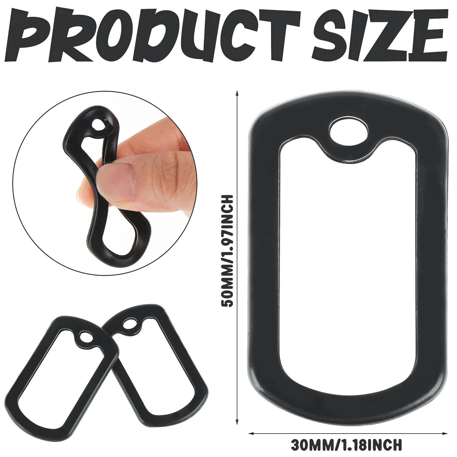 20 Pack Dog Tag Silicone Silencer Military Style Black