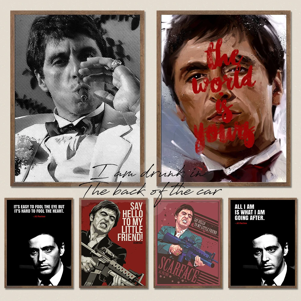 Scareface Classic Movie Wall Art Decor Canvas Poster Tony Montana Actor Poster Classic Gangster Movies Art Decor Cinema Decor