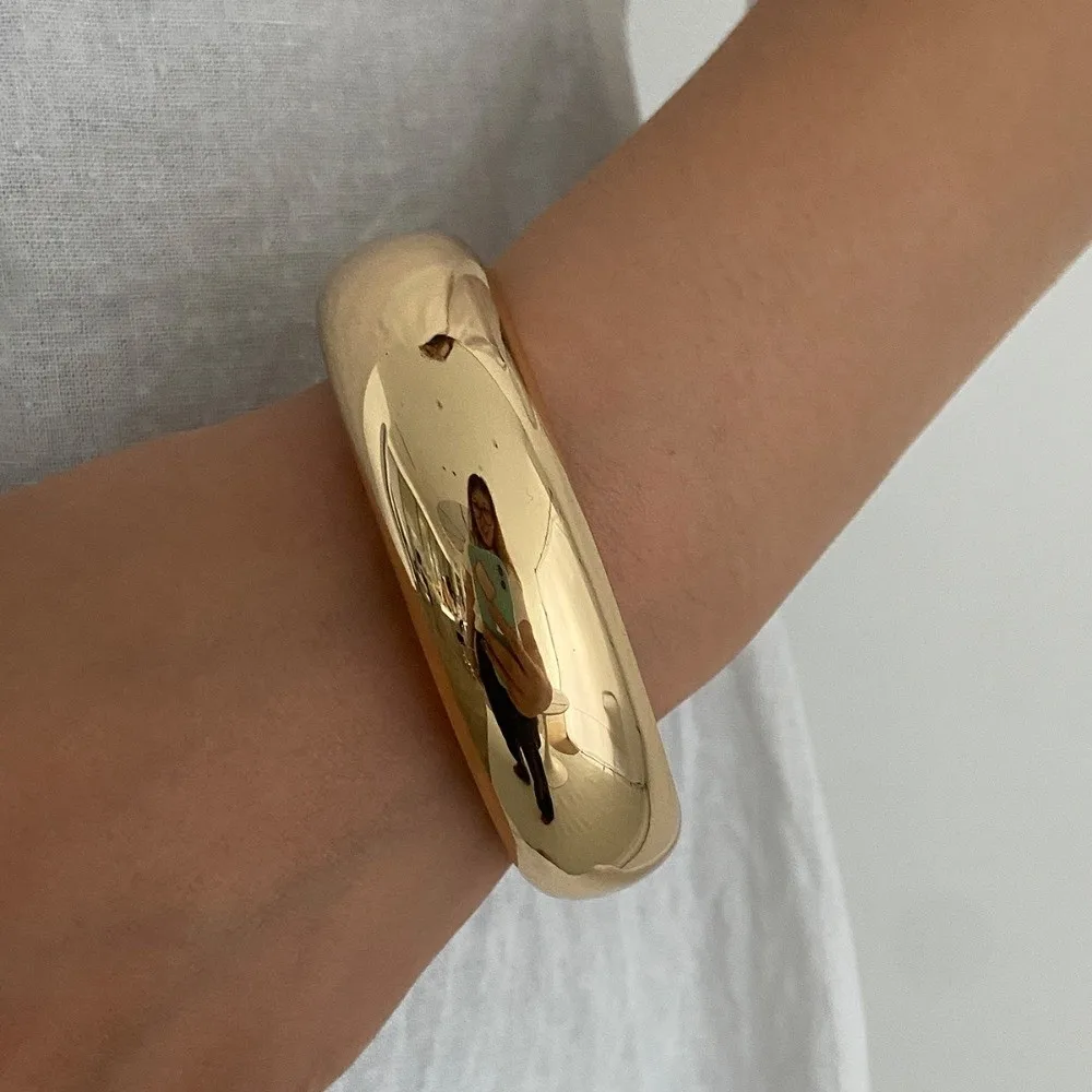 Vintage Arched Stackable Bangles Gold Metal Marbled Resin Cuff Bracelet Geometric Multi-Functional Wide Bangle Holidays