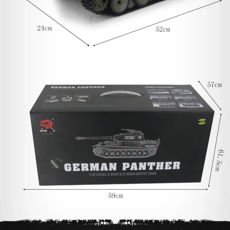 Henglong 3819-1 Large German Leopard Battle Remote Control Tank Remote Control Tank Bb Bullet Battle Tank Boy'S Birthday Gift