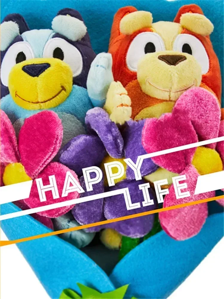 Kawaii Cartoon Bluey Bingo Plush Doll Bouquet Valentines Day Birthday Holiday Surprise Creative Cute Plush Gifts Children Adults