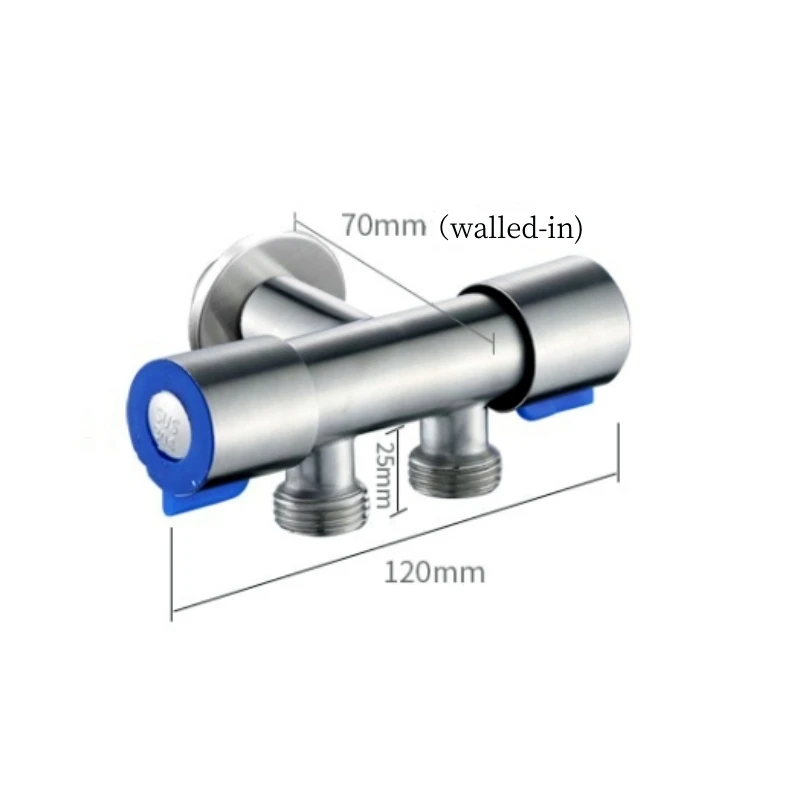 Grifo de Válvula angular multifuncional de acero inoxidable, accesorio para inodoro, distribuidor de agua de doble propósito, una entrada y dos