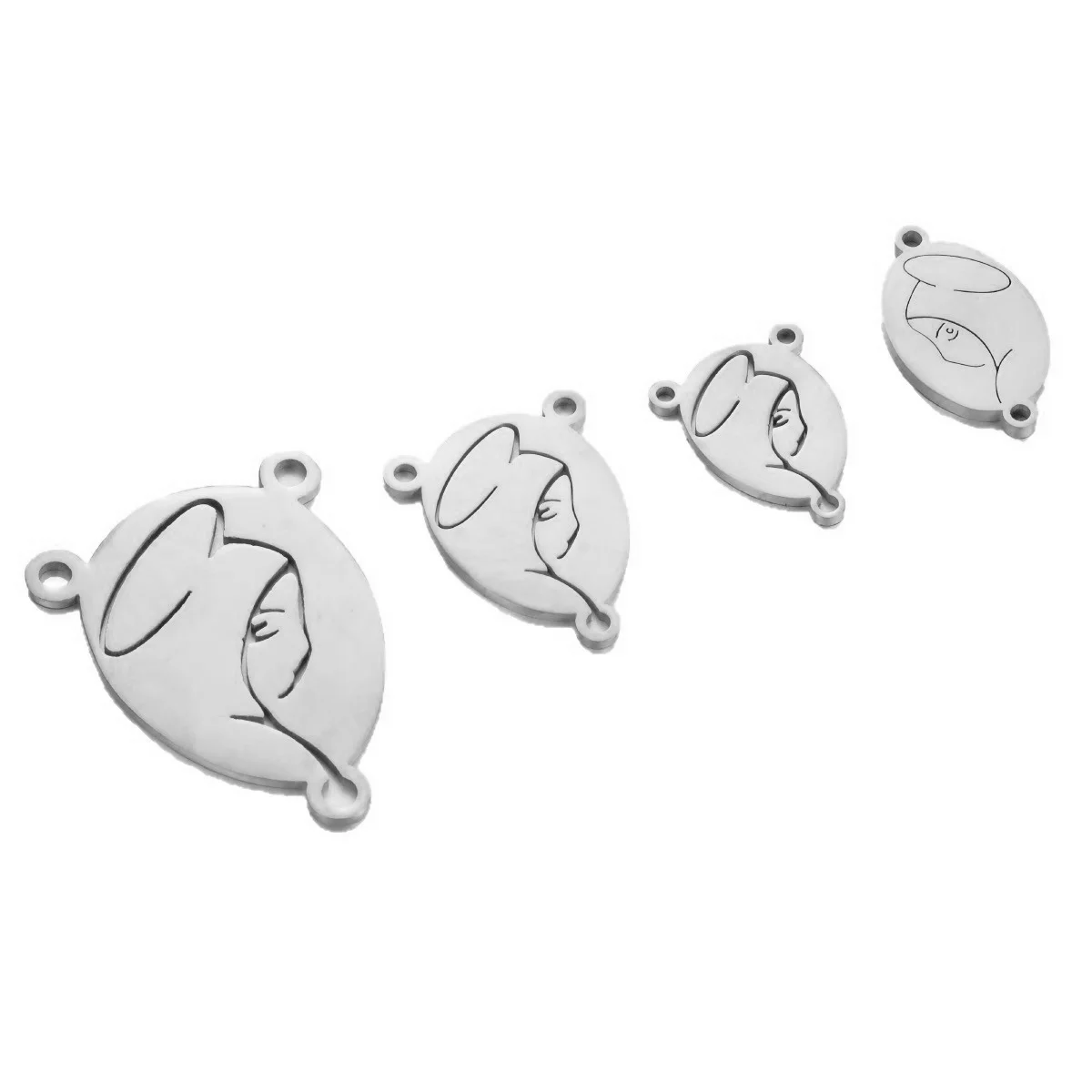Großhandel 5 Stück/Los Edelstahl Katholische Christliche Jungfrau Maria Anhänger für Schmuck, Drei-Loch-Verbinder, Zubehör zur Schmuckherstellung – Detail 5