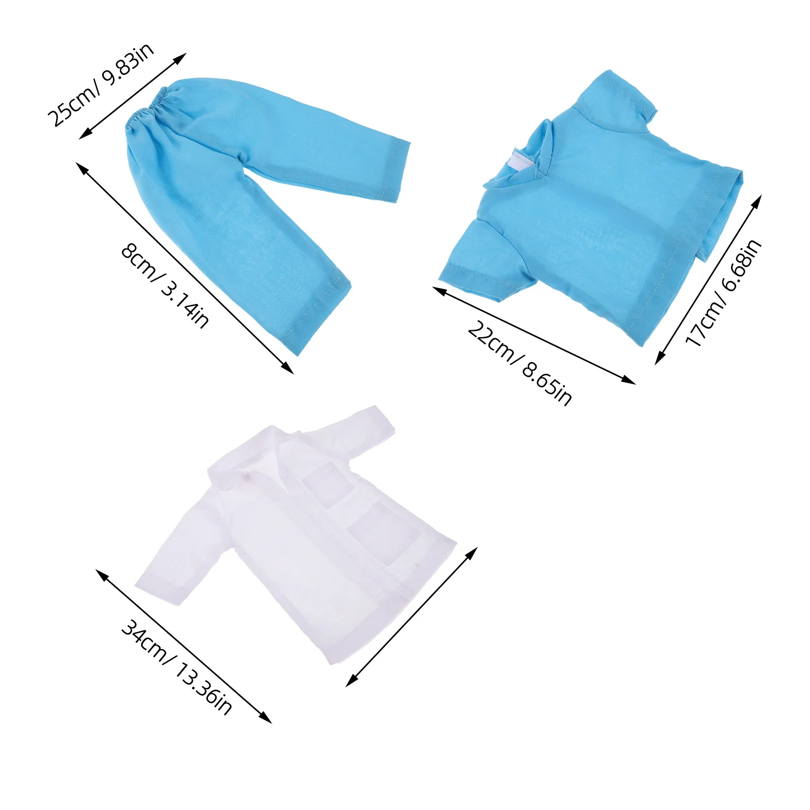 1세트 18인치 의사 의상 세트 패브릭 의료복 역할놀이 의류 어린이용 역할놀이 액세서리 키트