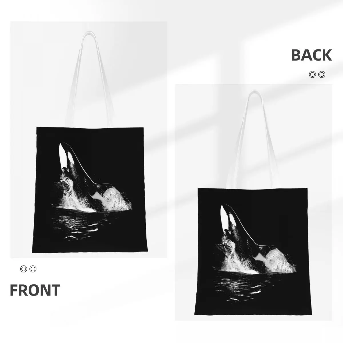 Tas Belanja Orca Aquatic Sea Ocean Killer Whale Tas Kanvas Anak Perempuan Tas Tote Lipat Tas Tangan Travel Bahu Anak Perempuan