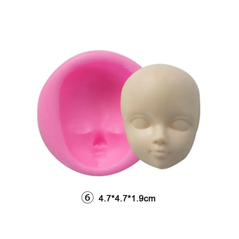 Doll Face Silicone Mold Cartoon Doll Head Fondant Mold DIY Cake Decoration Tool Clay Chocolate Pastry Molds Moldes