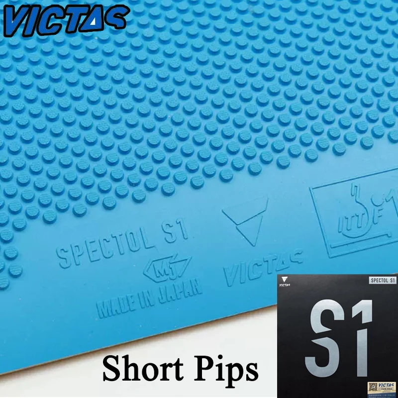 VICTAS TSP S1 Short Pips Table Tennis Rubber with 1.3/1.6/2.0/MAX Sponge Blue Red Ping Pong Racket Rubber for Offensive Type