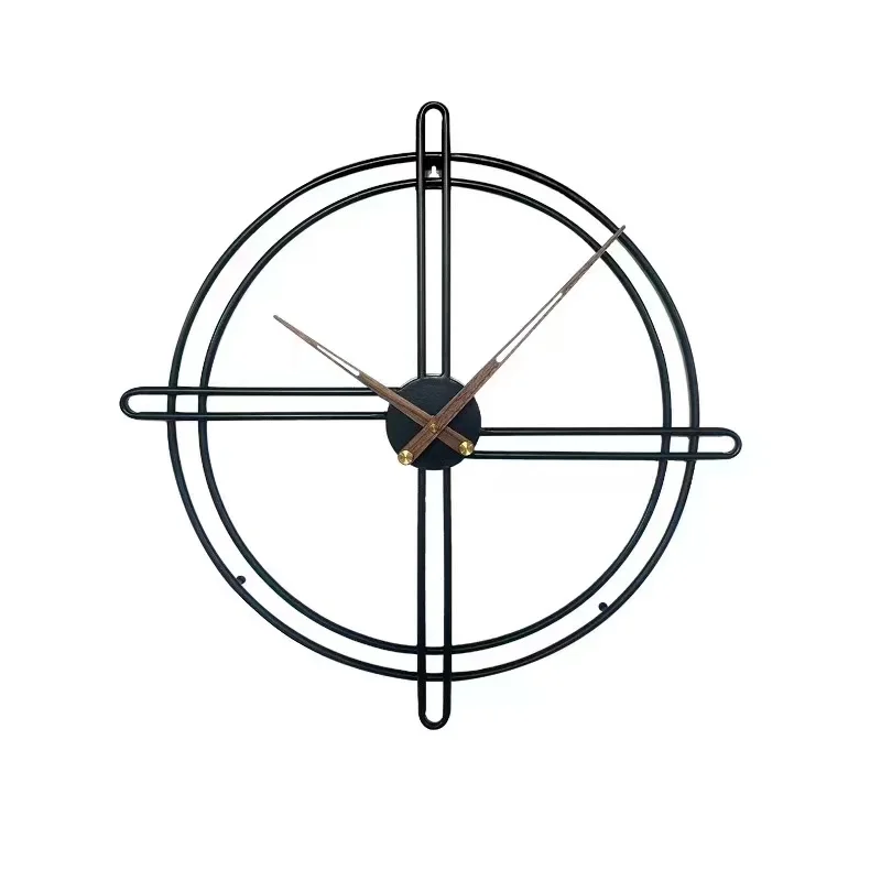 

Nordic Ins Restaurant Bedroom Single Ring Clock Room Decore Clocks Simple Wall Creative Wrought Iron Metal