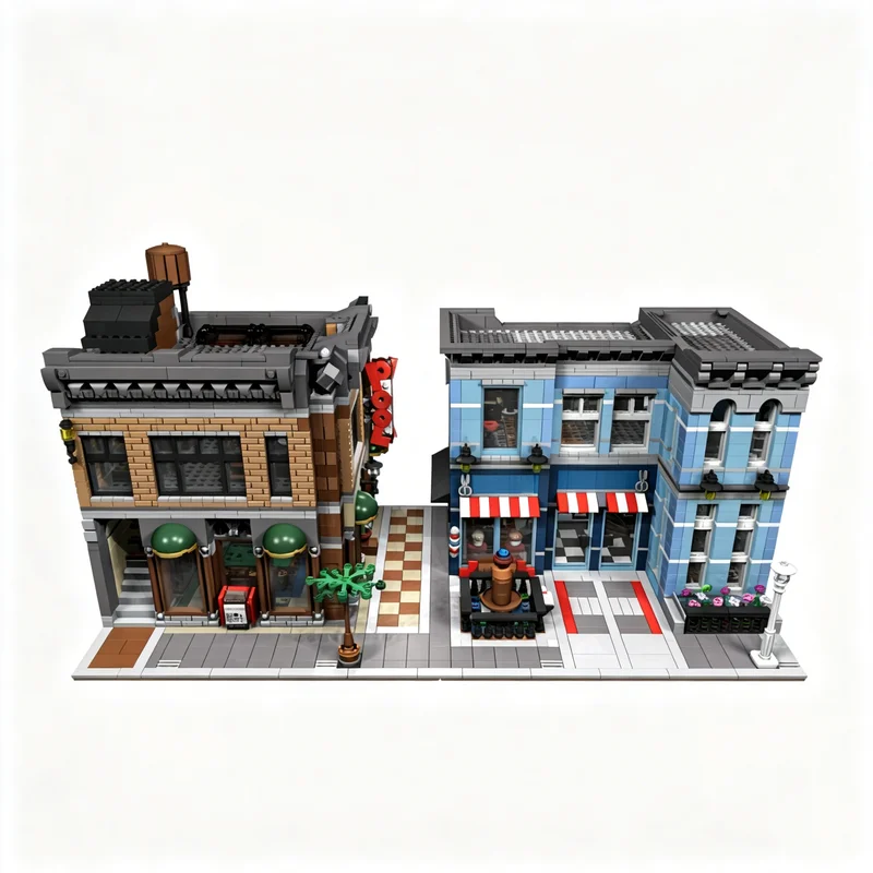 4067pcs MOC Detective S Neighbourhood Model Toy Building Blocks Architecture Christmas Gift Kids Idea DIY Creative Birthday