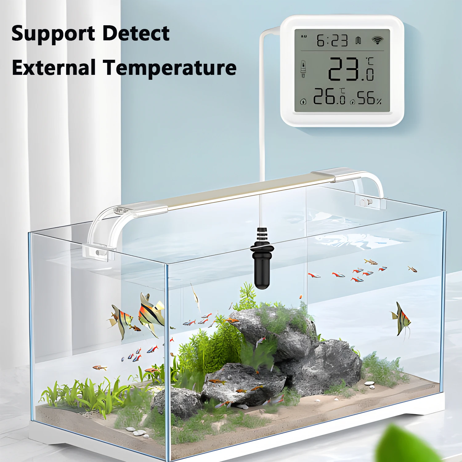 Imagem -05 - Sensor Inteligente de Temperatura e Umidade Tuya Wifi Zigbee Sonda Externa Switch Trabalho com Alexa Assistente do Google 12 24h Novo