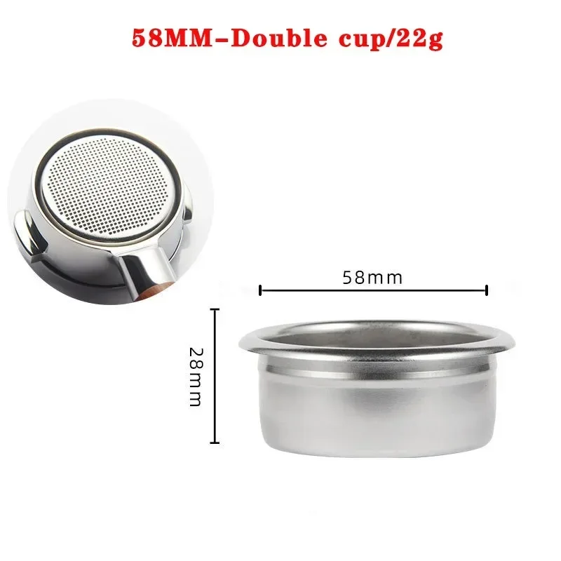 18g/22g 58mm Stainless Steel Espresso Filter Basket Single Layer Coffee Filter Cup Single/double Cup Filter Barista Coffee Tool