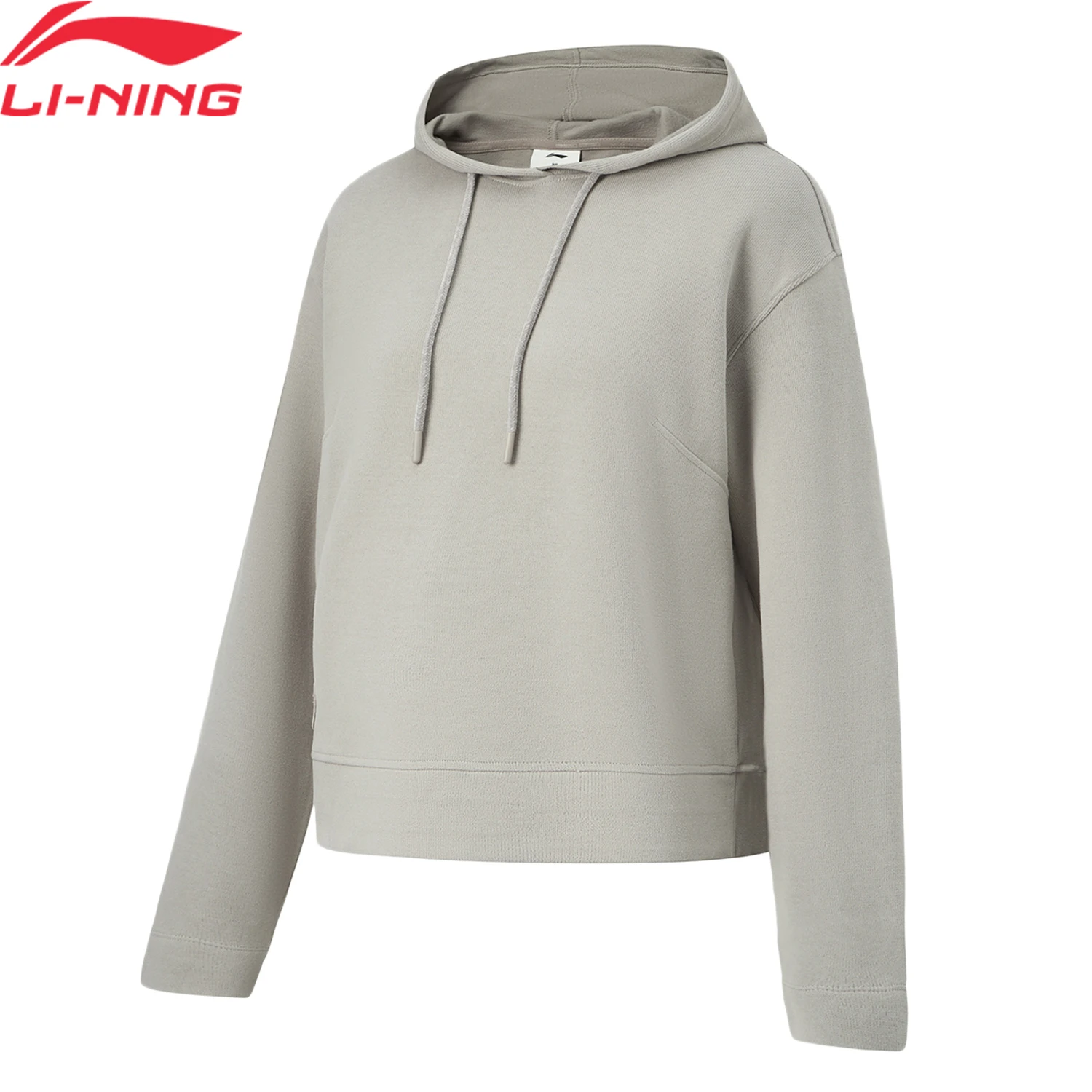 Li-Ning Women Training Fitness Hoodie WARM AT SHELL Loose Fit 70%Cotton 25%Polyester 5%Wool Sports Hooded Pullovers Coat AWDT800