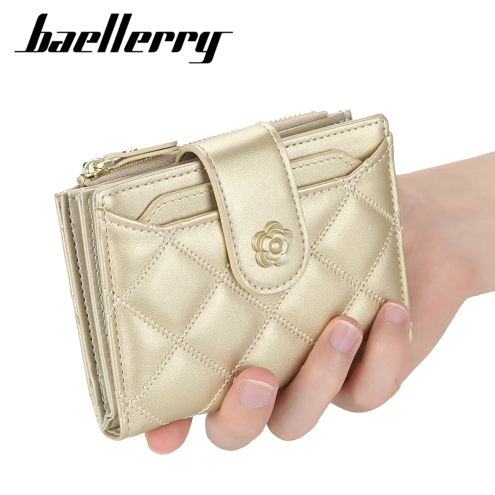 Fashion Women's Hasp Vertical PU Leather Wallet Luxury Rhombus Embroider Short Multi Card Holder Zipper Coin Pouch Ladies Purse