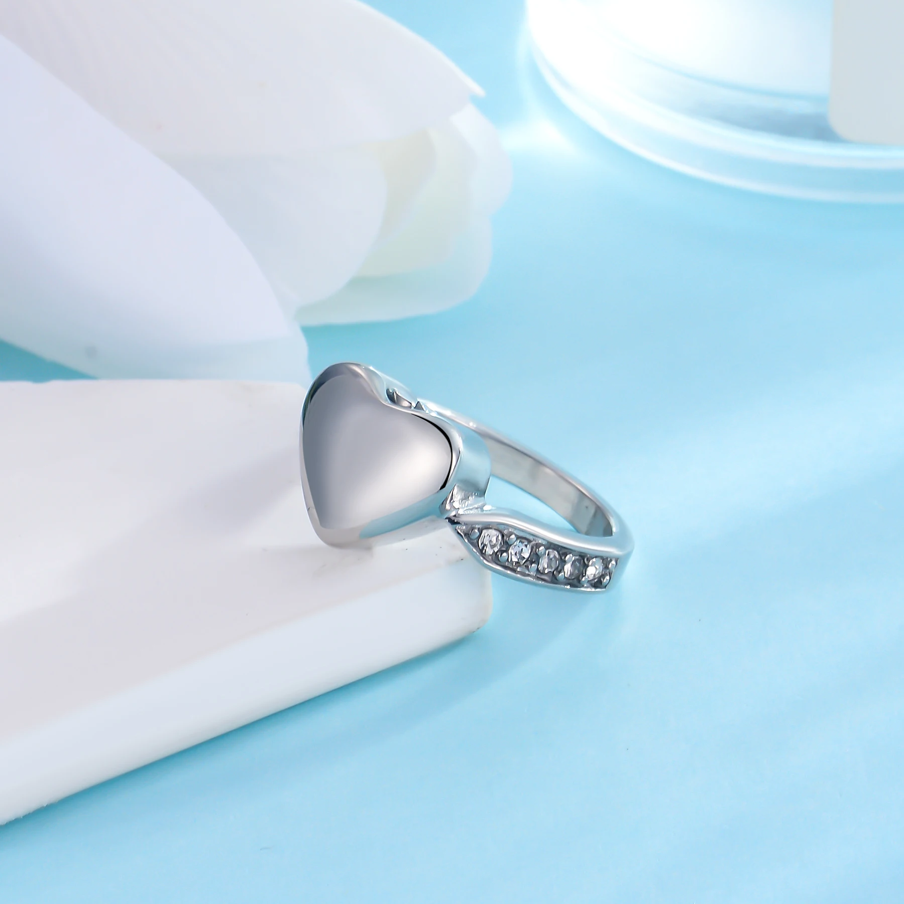 Love Heart cremation Ash rings Stainless Steel Memorial Urn Ring Ashes Keepsake Cremation Jewelry Size 6-10