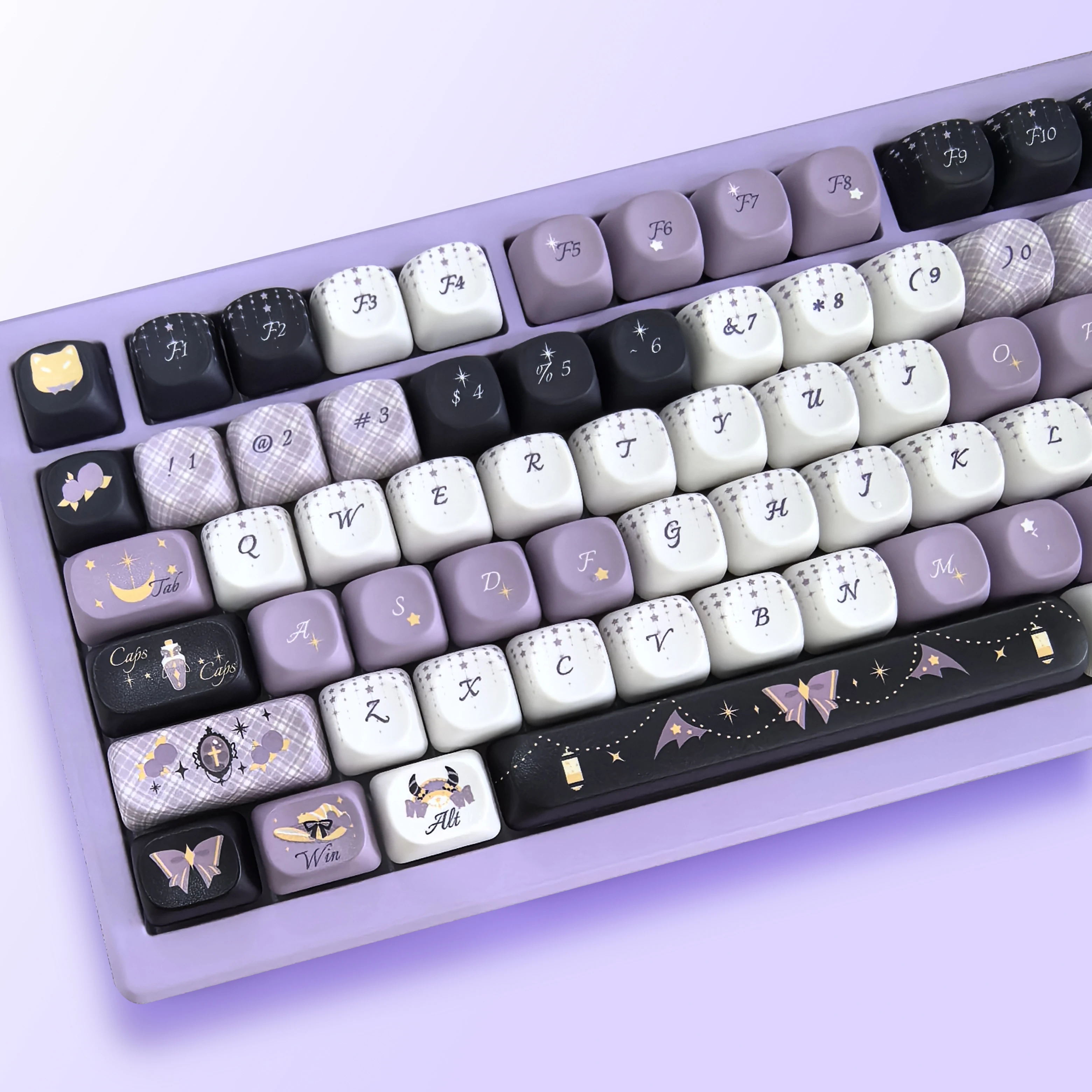 

Симпатичные колпачки для клавиш Moa, индивидуальная клавиатура с раскладкой Iso, колпачки для клавиш Алиса 2,25/2,75U, тема пробела, желания, ведьмы