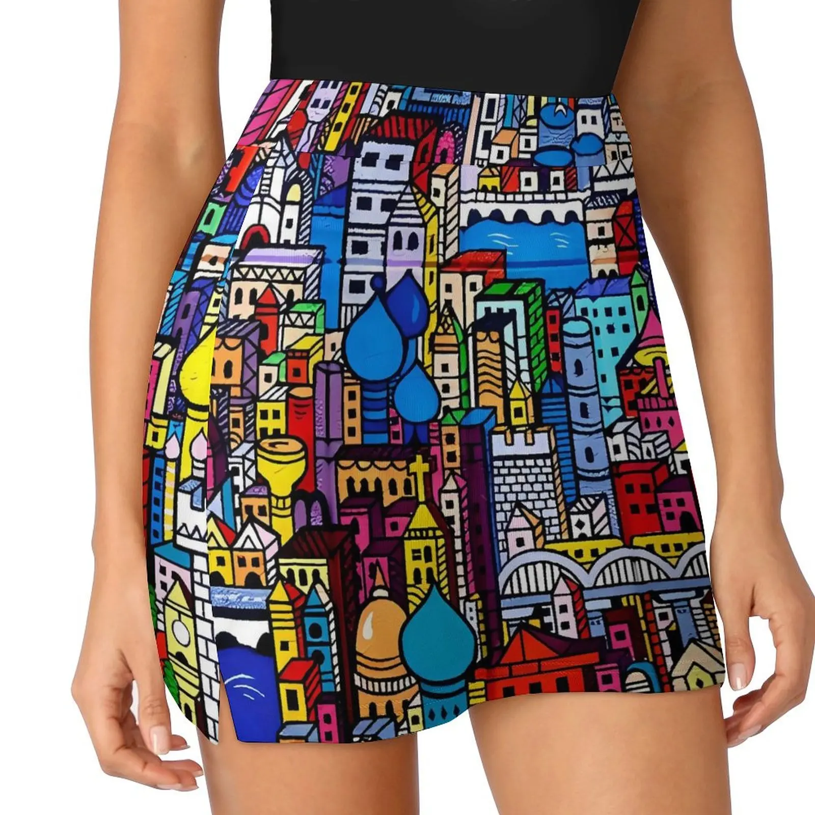 Graffit Art Skirt Summer Vintage Print Street Wear Casual A-line Skirts Vintage Mini Skirt Women Graphic Oversized Clothing