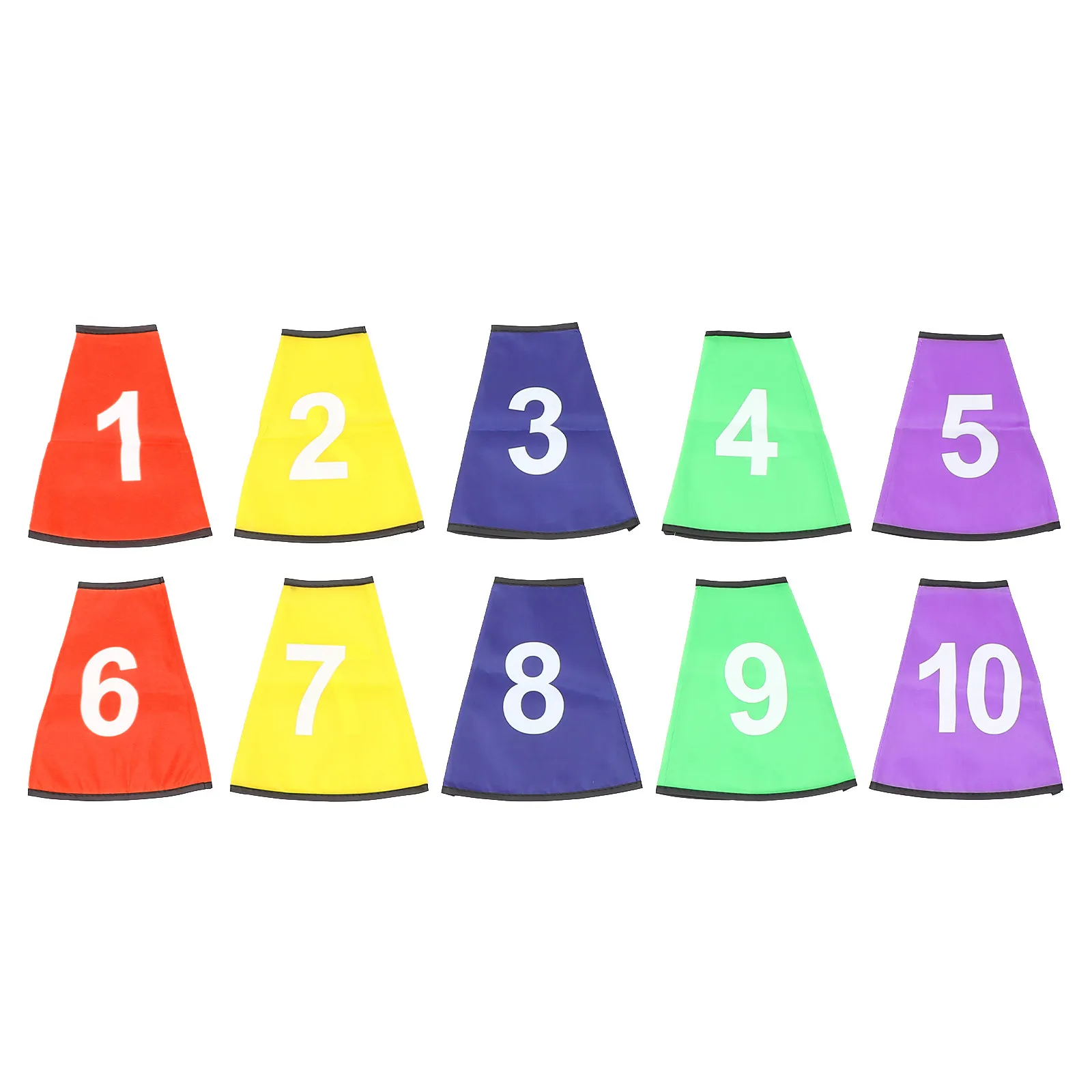 10pcs Digital Protective Covers for Sports Cones – Drop-Resistant, Bright Colored & Numbered Sleeve for Indoor Use