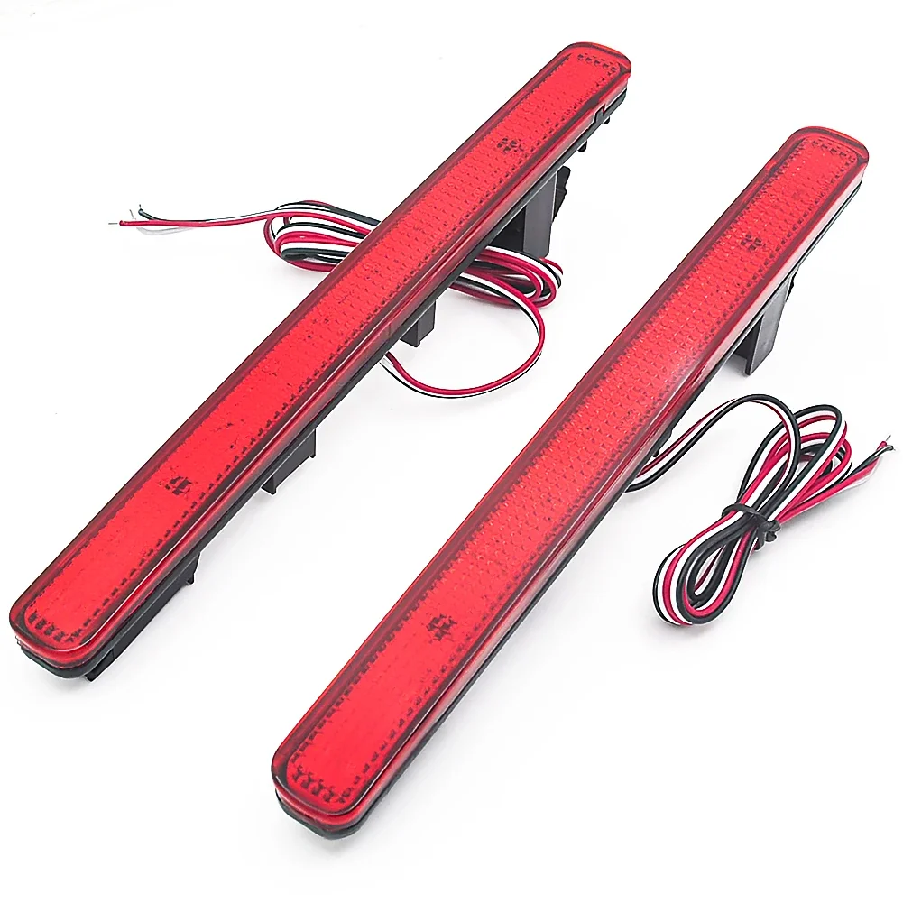WF-Red LED Bumper Reflector Lights For 09-14 Acura TSX (For Euro Accord) Function as Tail,Brake & Rear Fog Lamps Turn Lights