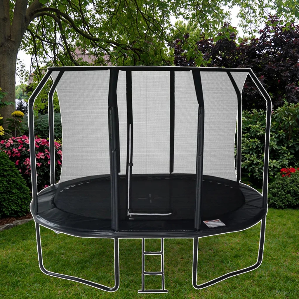 High Quality Outdoor Gymnastic PVC Trampoline with Elliptical Top Ring and Inner Net for Sports Play