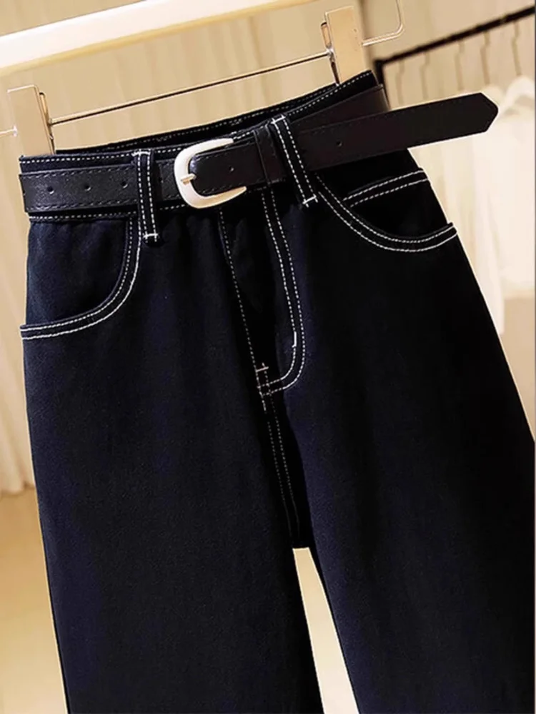 Pantaloni a taglio dritto a gamba larga a vita alta Pantaloni dimagranti casual in colore profondo primaverile da donna ular quest'anno