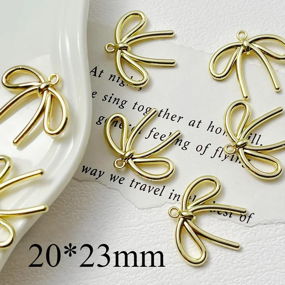 10pcs Trend Bow Charm Butterfly Alloy Metal Pendant DIY Accessories Earring Bracelet Necklace Accessories For Jewelry Making