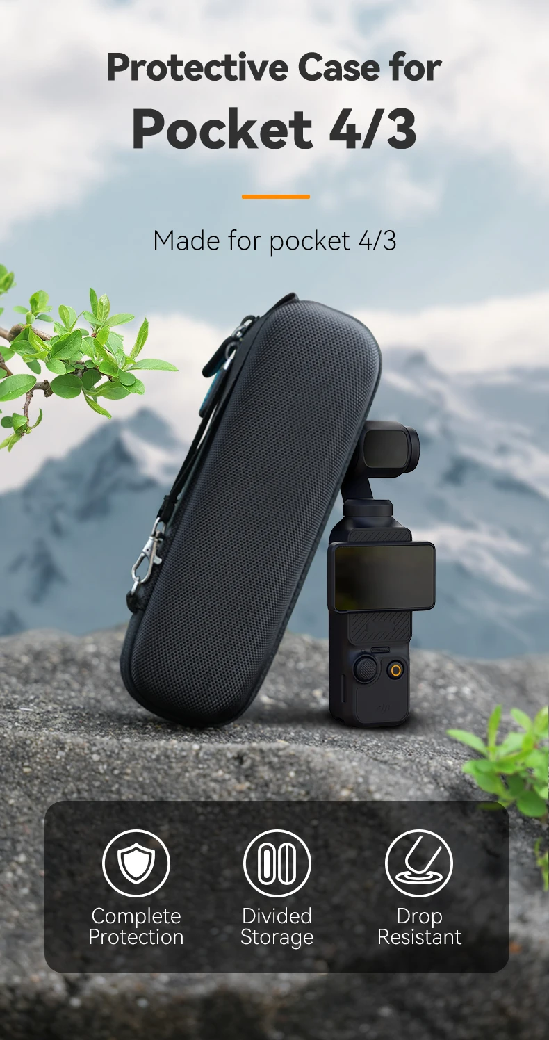 TELESIN Mini-Schutztasche für DJI Pocket 4 Pocket 3 Tragetasche Wasserdichte Aufbewahrungsbox für DJI Pocket 3 Zubehör – Detail 1