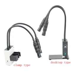 20W 6000K LED Dual Gooseneck Clampable Bracket Adjustable Spotlight Lamp Source Double Head Spotlight for Medical Endoscopes