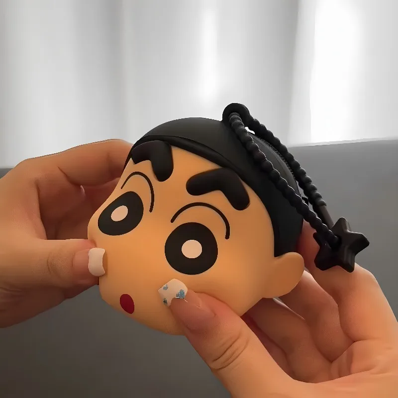 Cartoon Crayon Shinchan Wallet Keychain Accessory Silicone Earphone Storage Creative Anime Gift