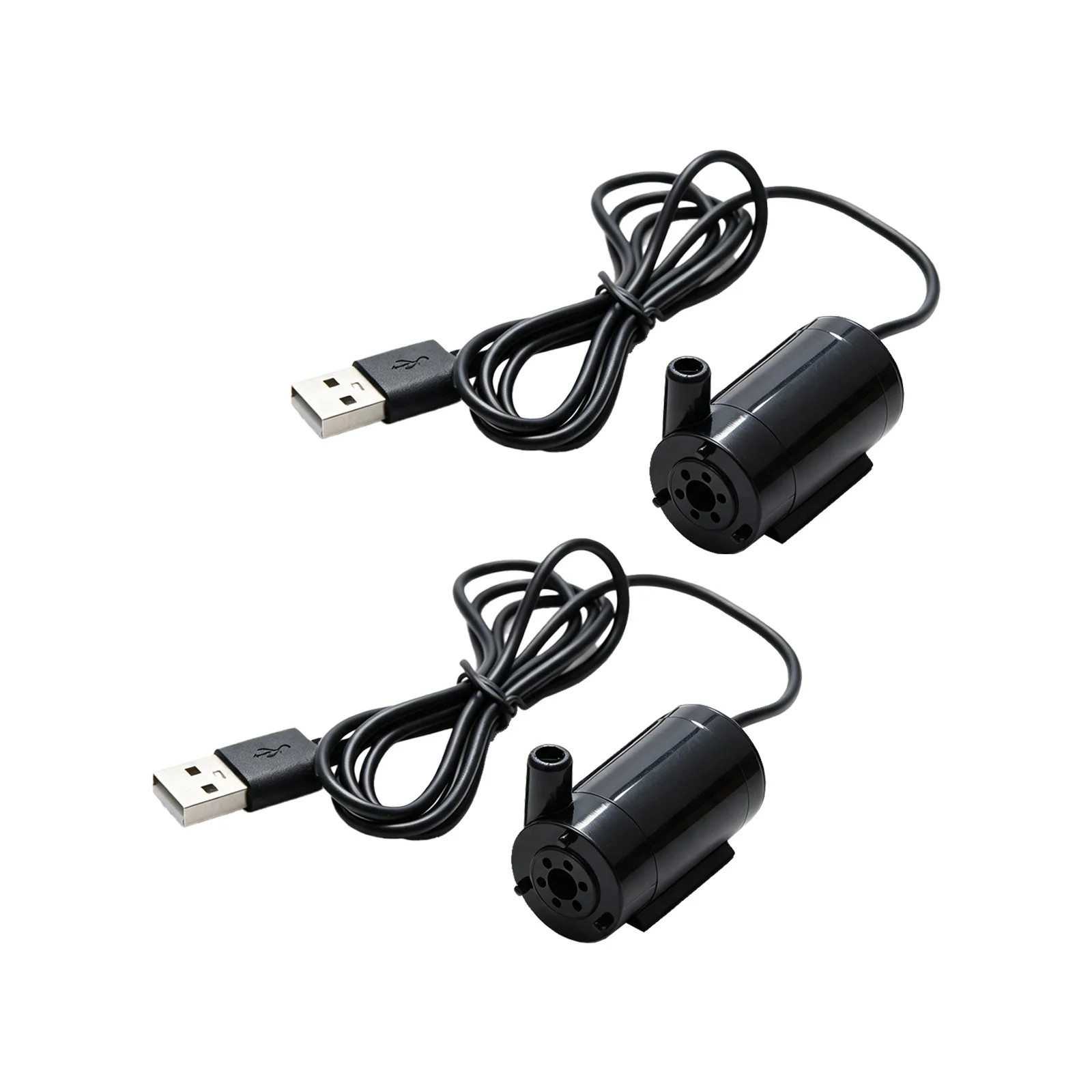 Micro Submersible Water Pump 2Pcs 5V 4A 1.1W 2L/Min DC Motor Low Noise for Small Fountain Fish Tank Pet Water Dispenser USB Plug