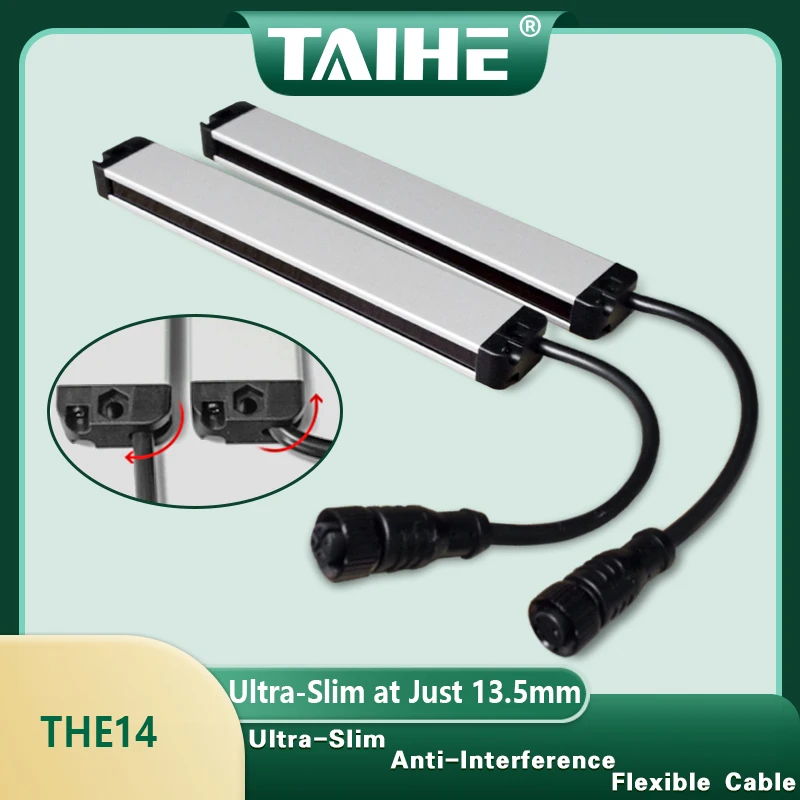 Тонкая световая завеса безопасности IP67, ультратонкий профиль 13,5 мм, сертифицированная типа 4, для автоматизированных систем