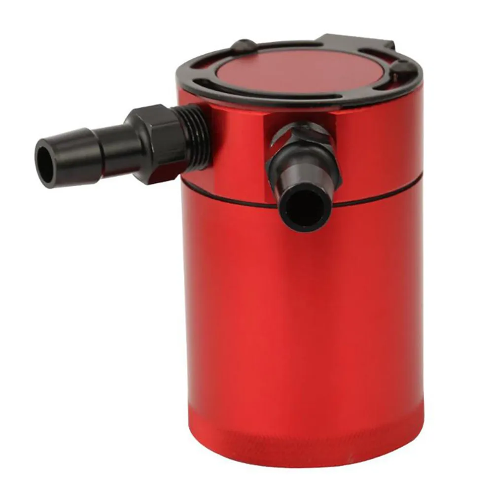 Durable Racing Baffled 2-Port Oil Catch Can Tank Auto Vehicle Replacement Air-Oil Separator Waste Gas Oil Recover Pot