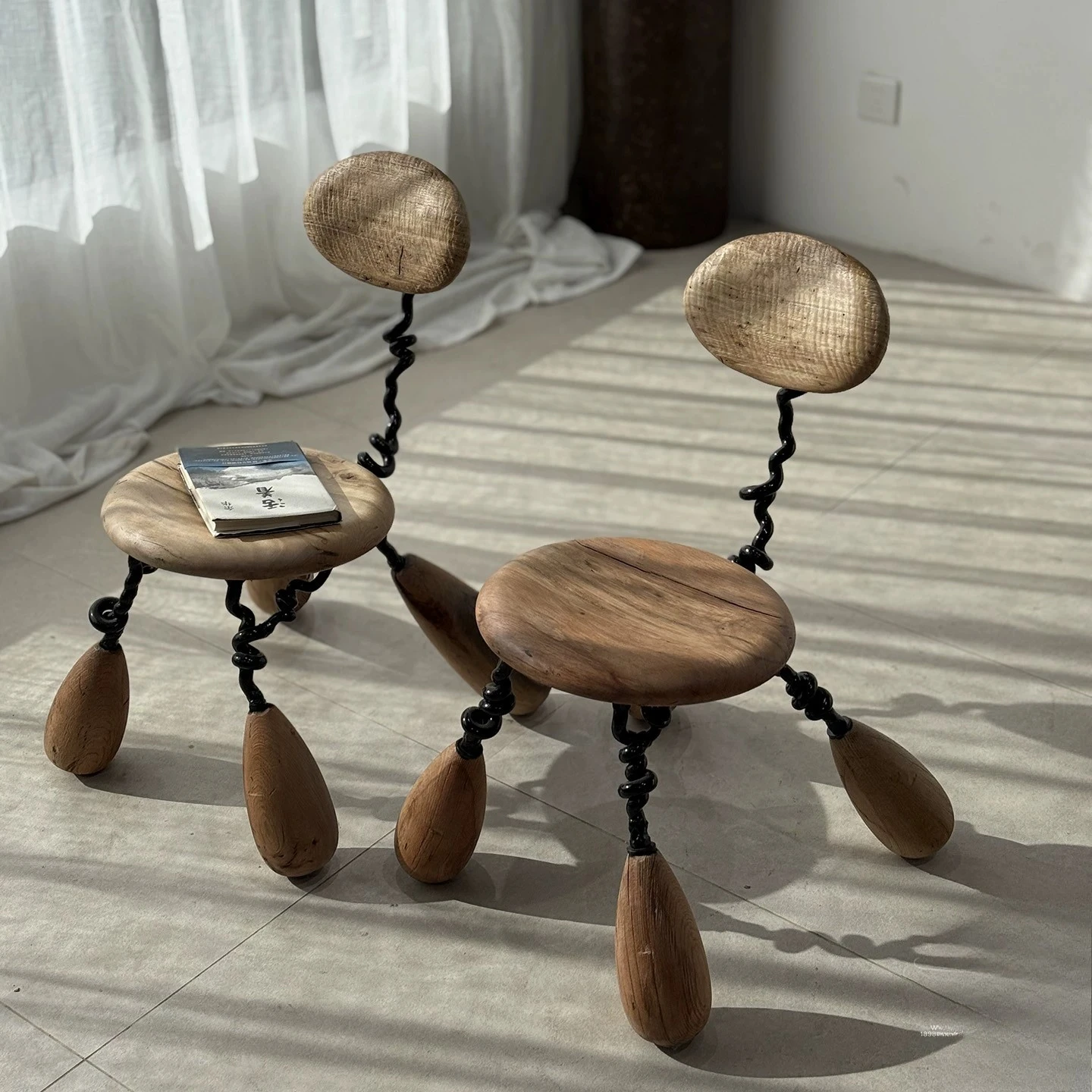 مقعد النمل شقة صغيرة شرفة كرسي الترفيه B & B غرفة الشاي ضيف البراز سجل البراز المنخفض #2